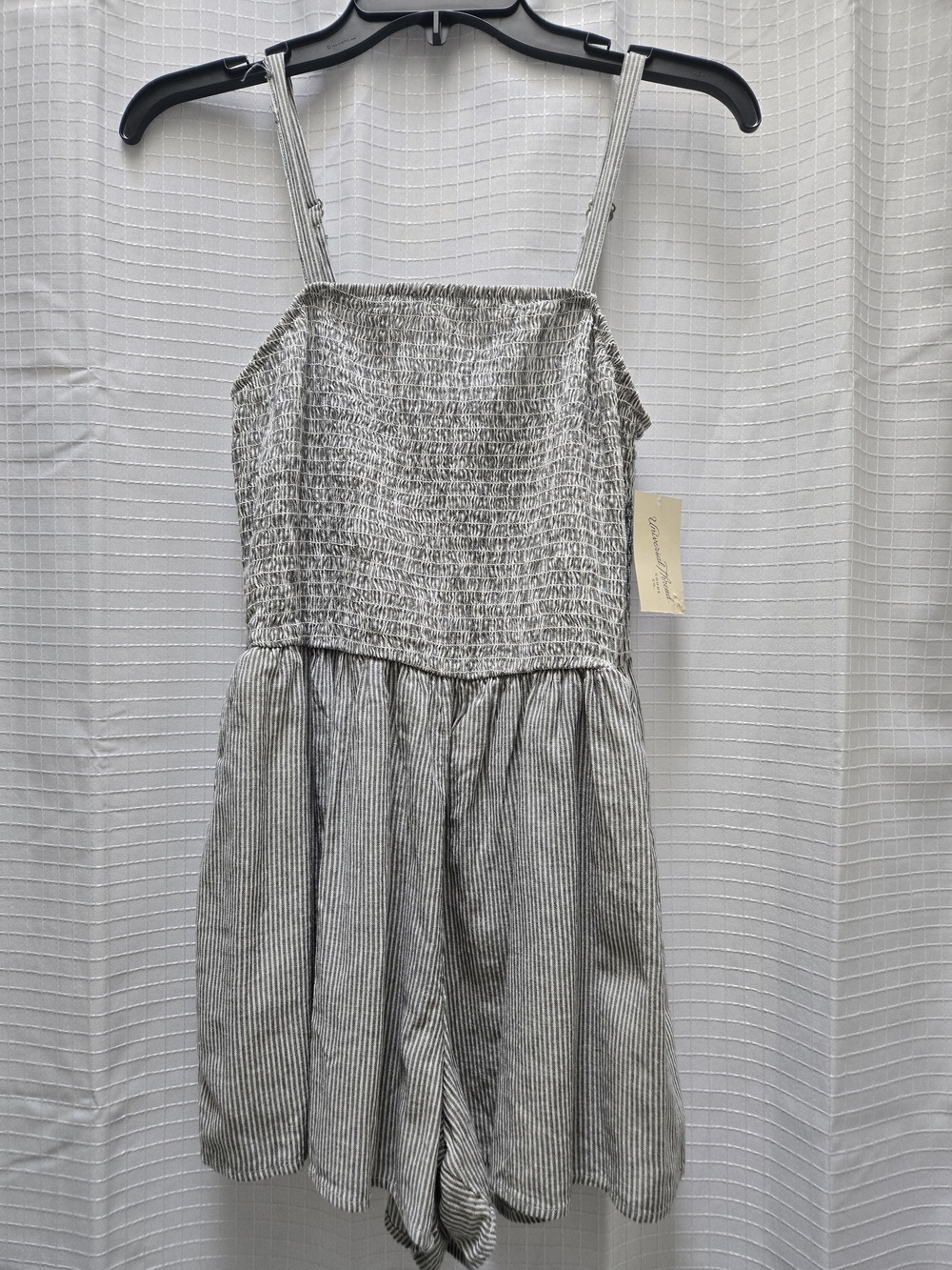 Universal Thread Gray Striped Smocked Romper Dress-